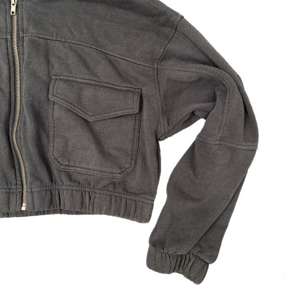 Forever 21 Black Bomber Jacket with Hood - Picture 3 of 5